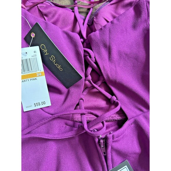 City Studios Women Juniors' Sweetheart-Neckline Fit & Flare Dress Purple 3/4 - Picture 8 of 9